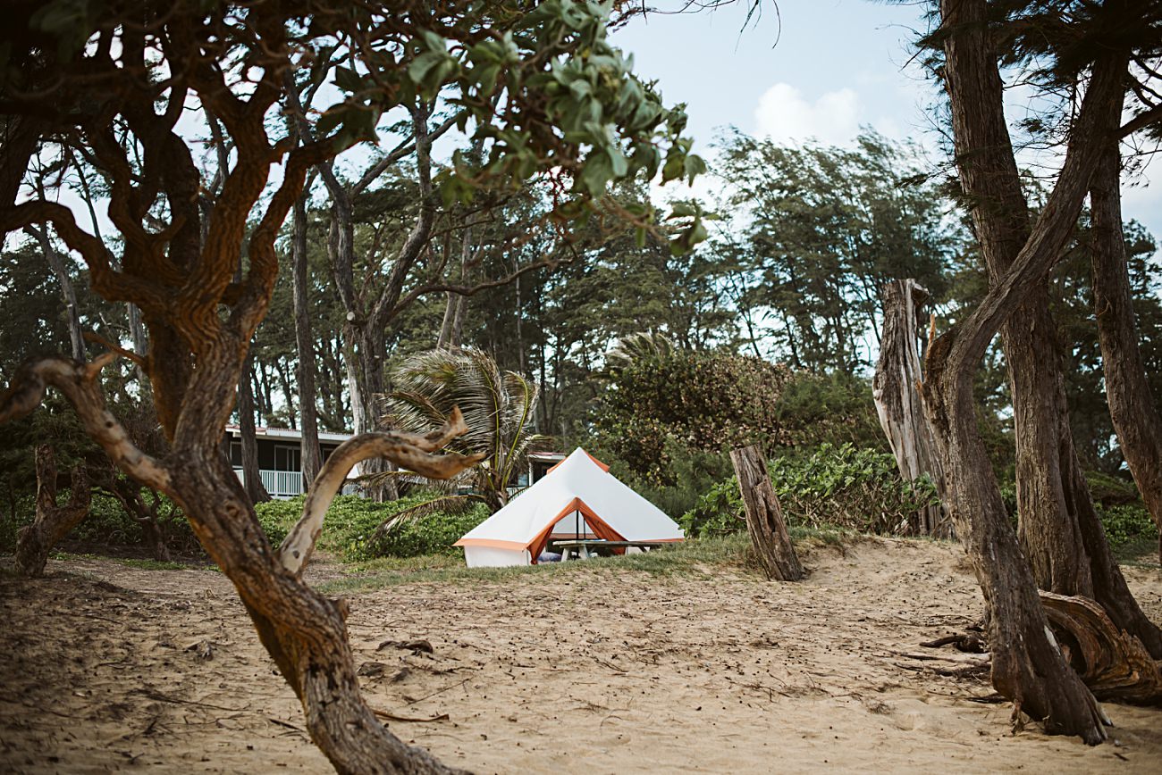 tent camping vs glamping, CAMPING at MALAEKAHANA BEACH, camping in Hawaii